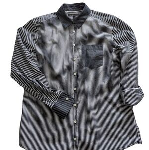 Brooks Brothers Black and White Striped Button Down Shirt